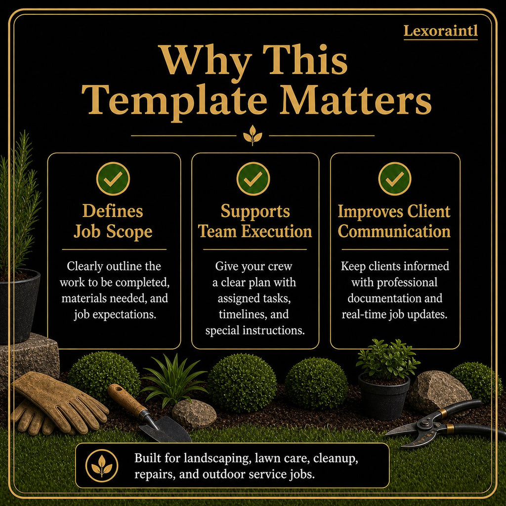 Landscaping Work Order Form Template – Fillable PDF