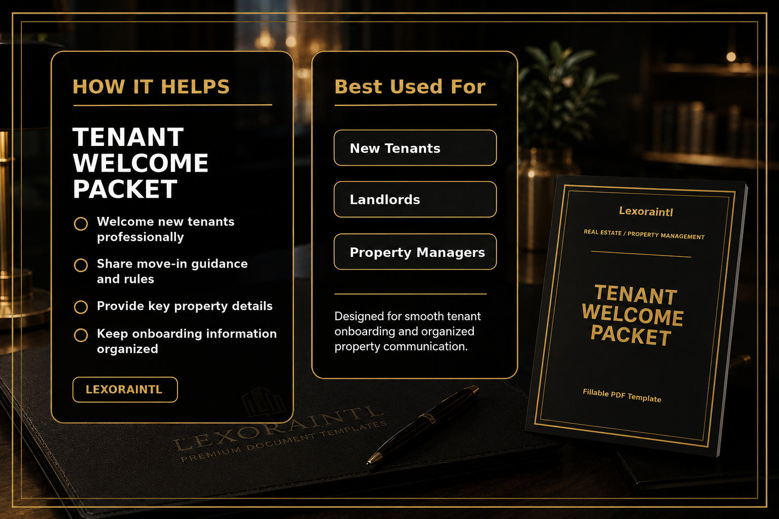Tenant Welcome Packet Template | Fillable PDF for Landlords & Property Managers
