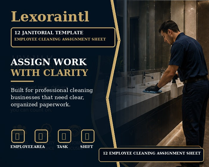 Employee Cleaning Assignment Sheet | Fillable PDF Cleaning Business Template