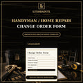 Handyman Change Order Form Template — Fillable PDF