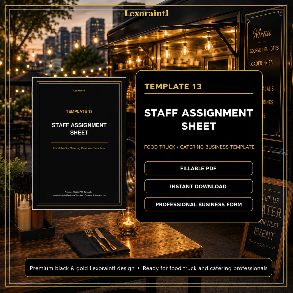 Staff Assignment Sheet Template — Fillable PDF + Excel