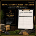 Landscaping Supplies / Materials Checklist Template – Fillable PDF