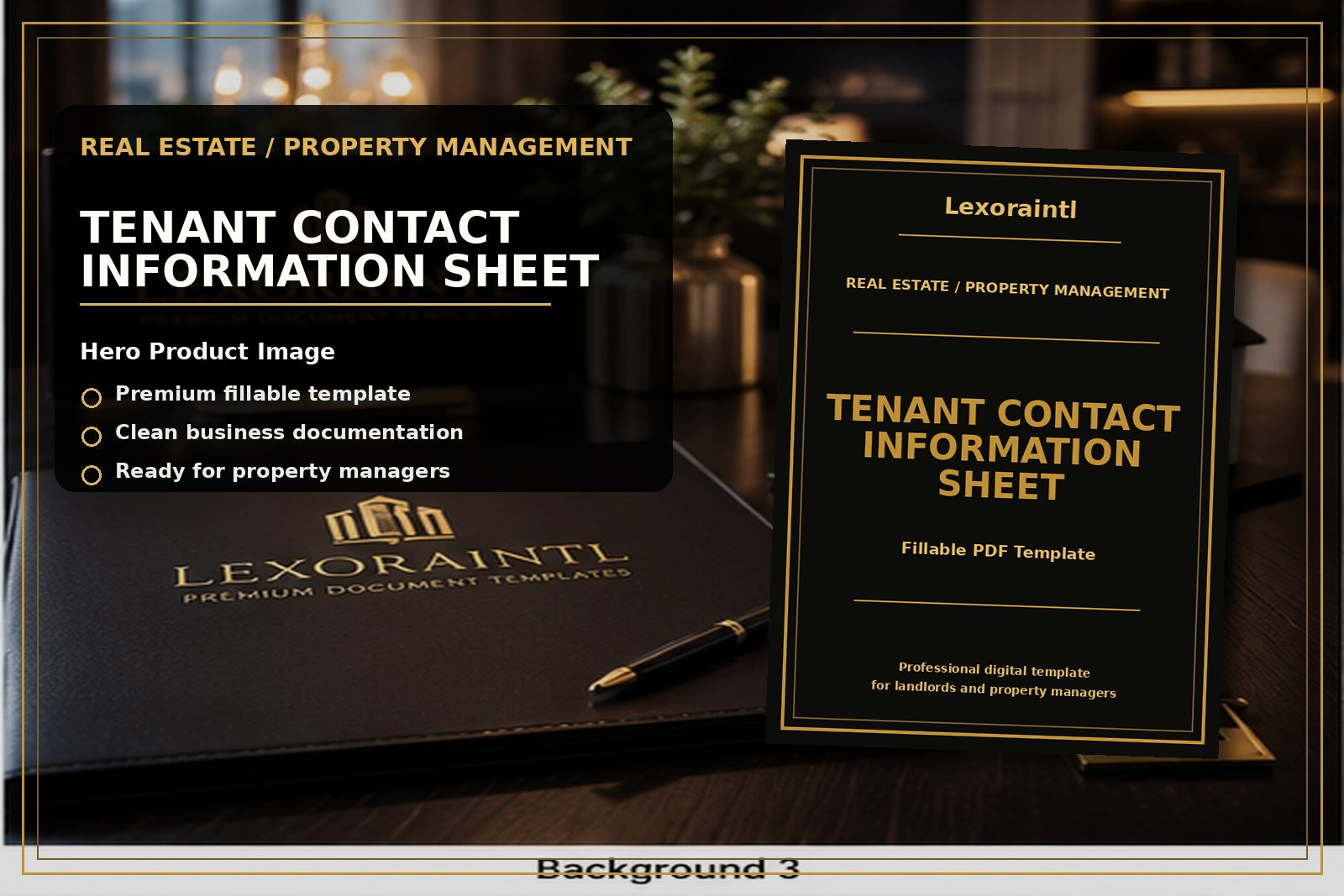 Tenant Contact Information Sheet Template | Fillable PDF for Landlords & Property Managers