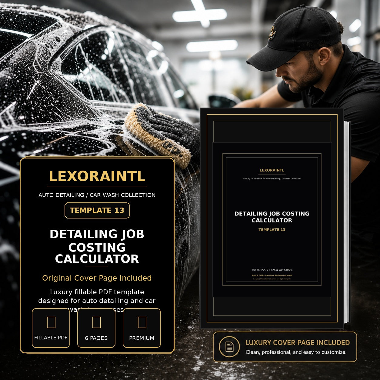 Detailing Job Costing Calculator Template – Fillable PDF + Excel