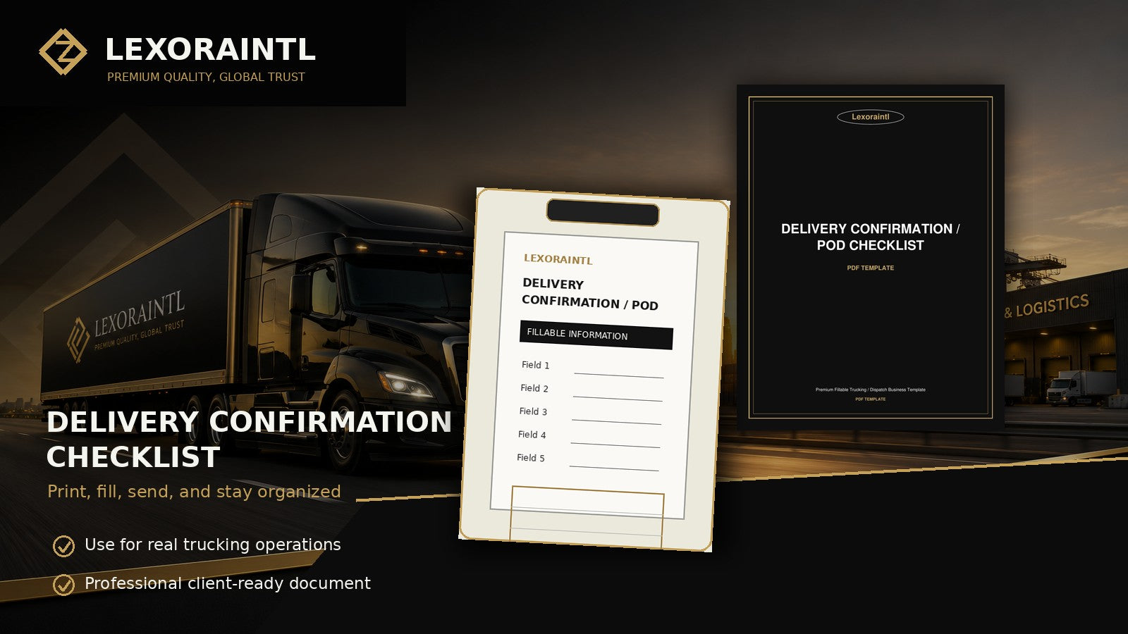 Delivery Confirmation / POD Checklist Template | Fillable PDF | Lexoraintl