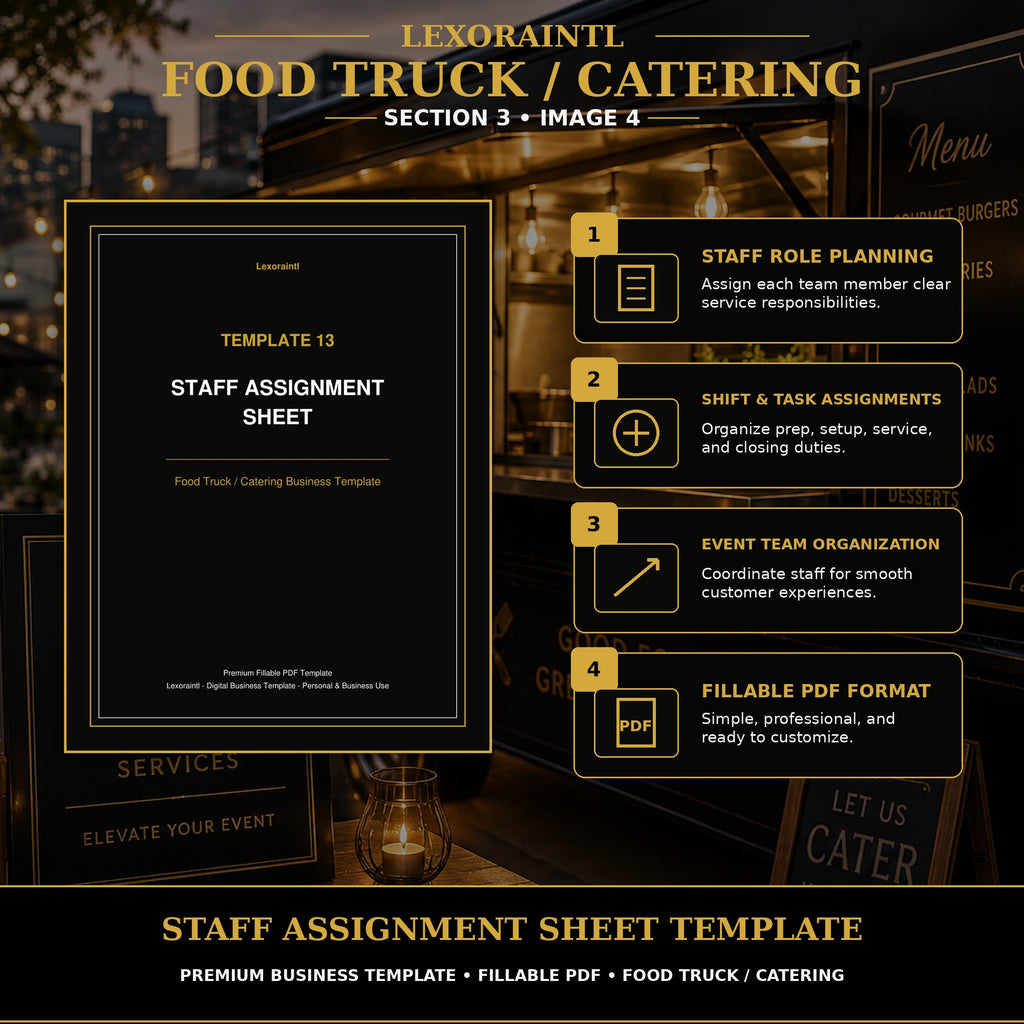 Staff Assignment Sheet Template — Fillable PDF + Excel