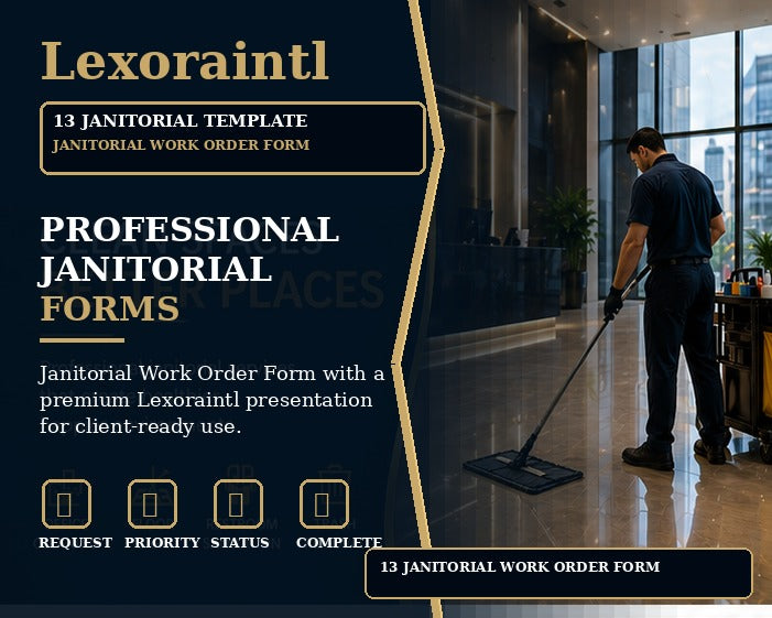 Janitorial Work Order Form | Fillable PDF Cleaning Business Template