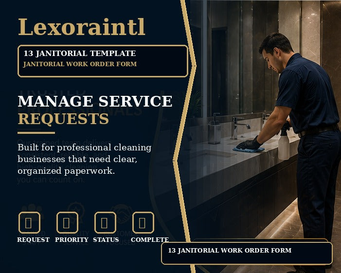 Janitorial Work Order Form | Fillable PDF Cleaning Business Template