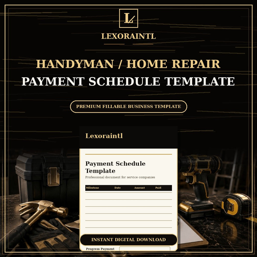Handyman Payment Schedule Template — Fillable PDF