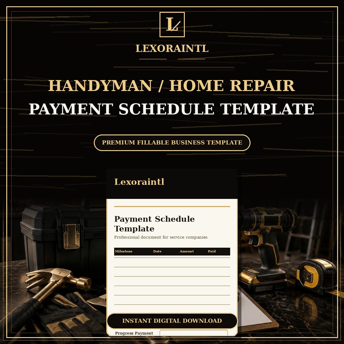 Handyman Payment Schedule Template — Fillable PDF