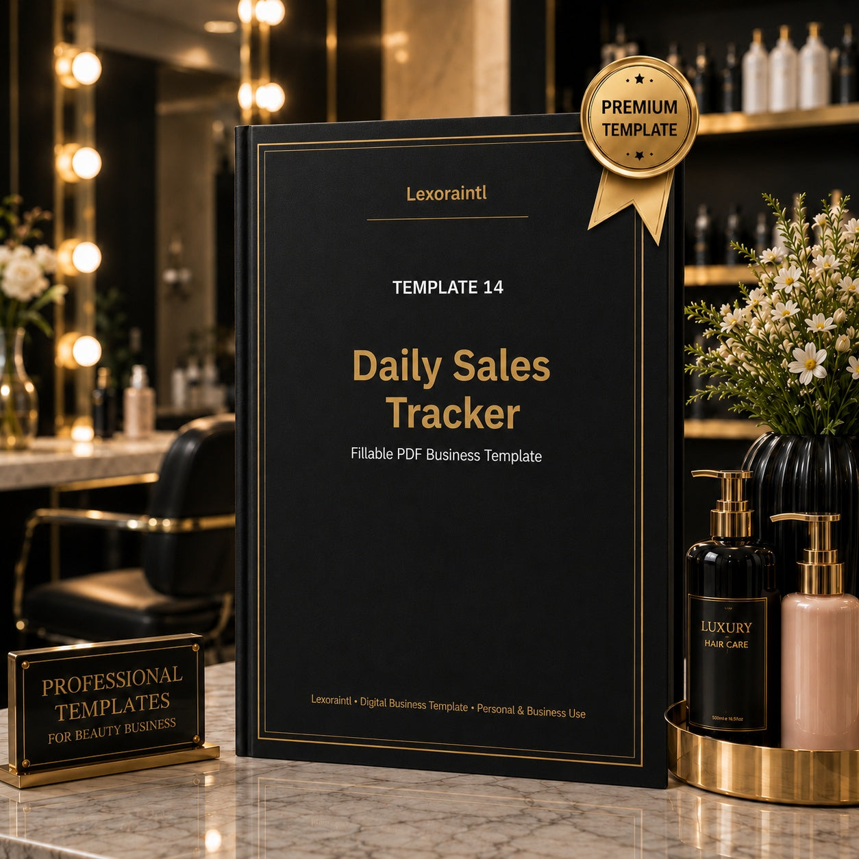 Daily Sales Tracker – Fillable PDF + Excel | Lexoraintl Salon Business Template