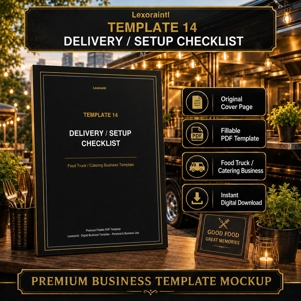 Delivery / Setup Checklist Template — Fillable PDF