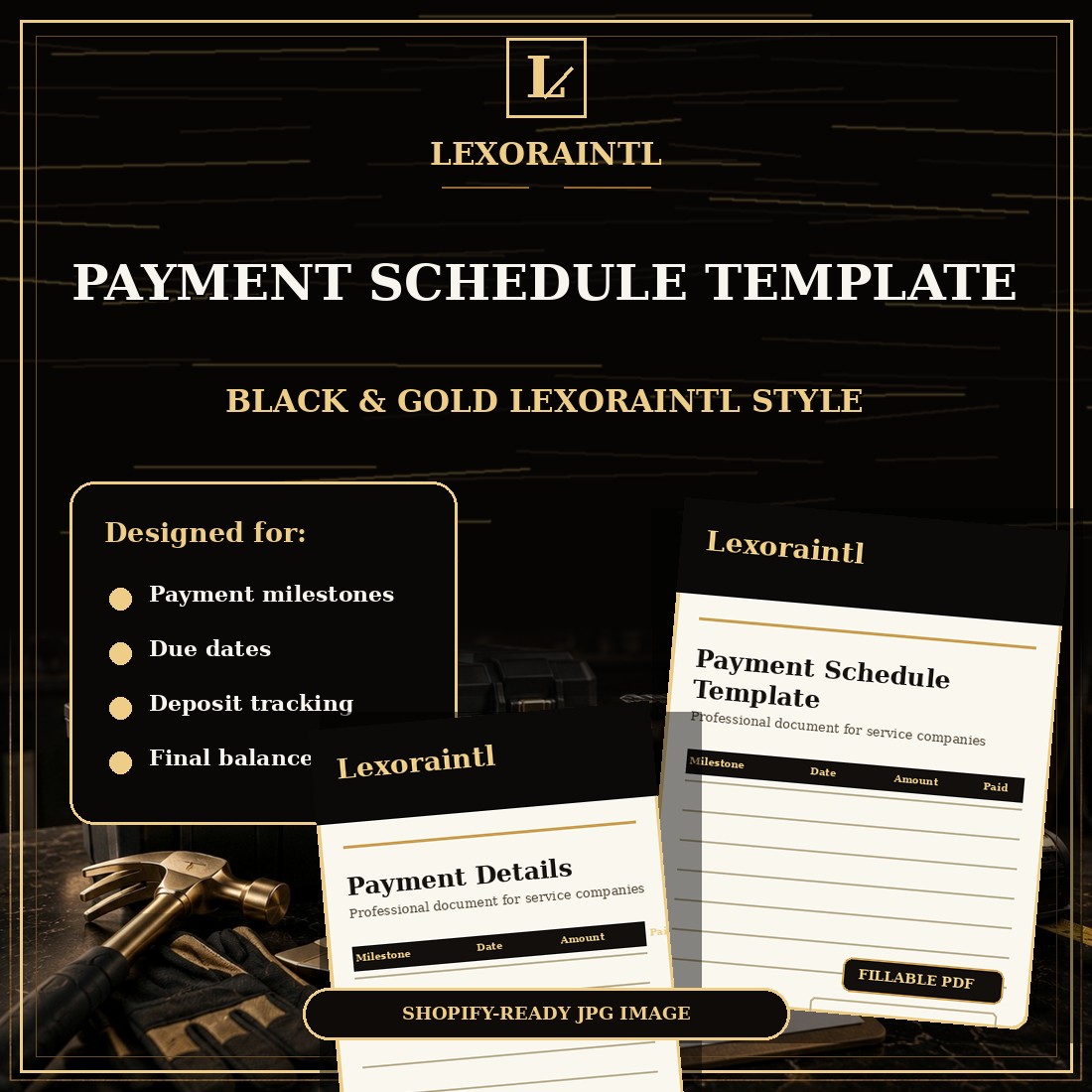 Handyman Payment Schedule Template — Fillable PDF