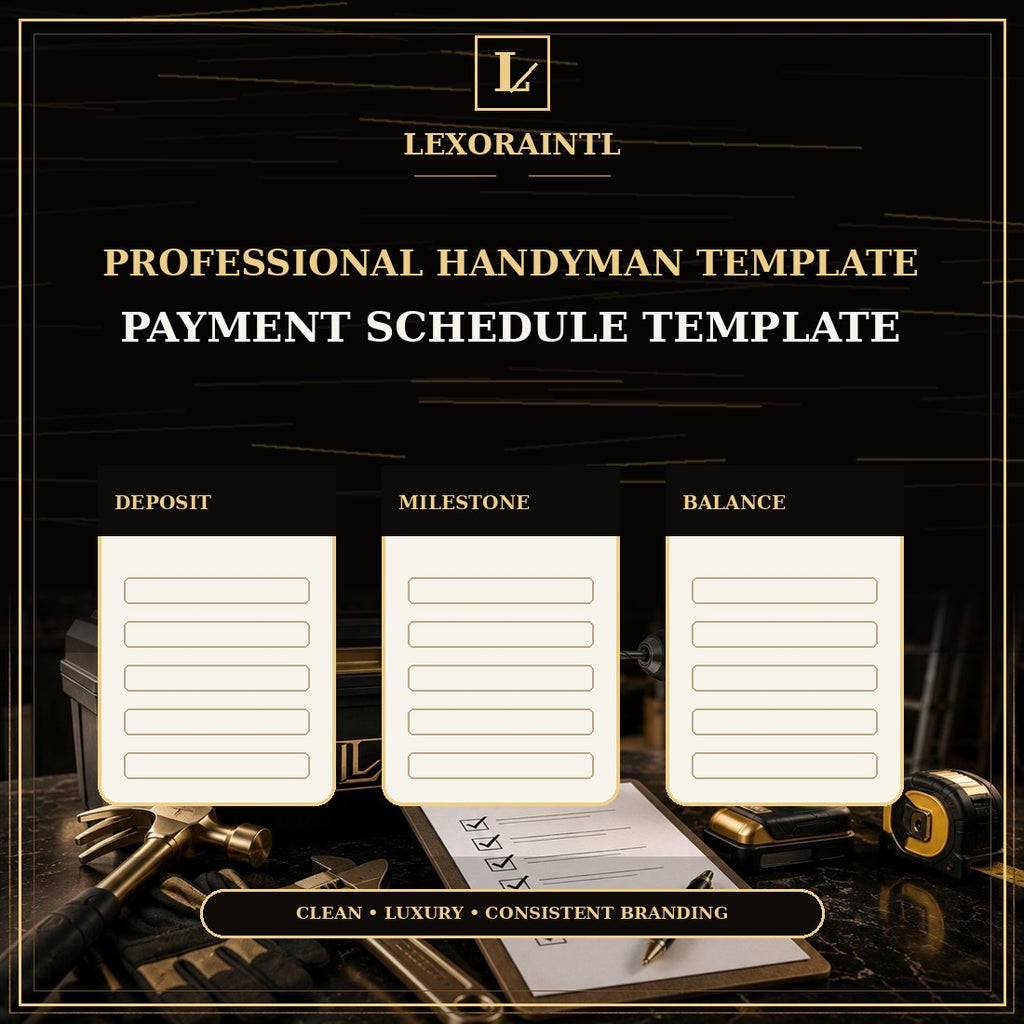 Handyman Payment Schedule Template — Fillable PDF