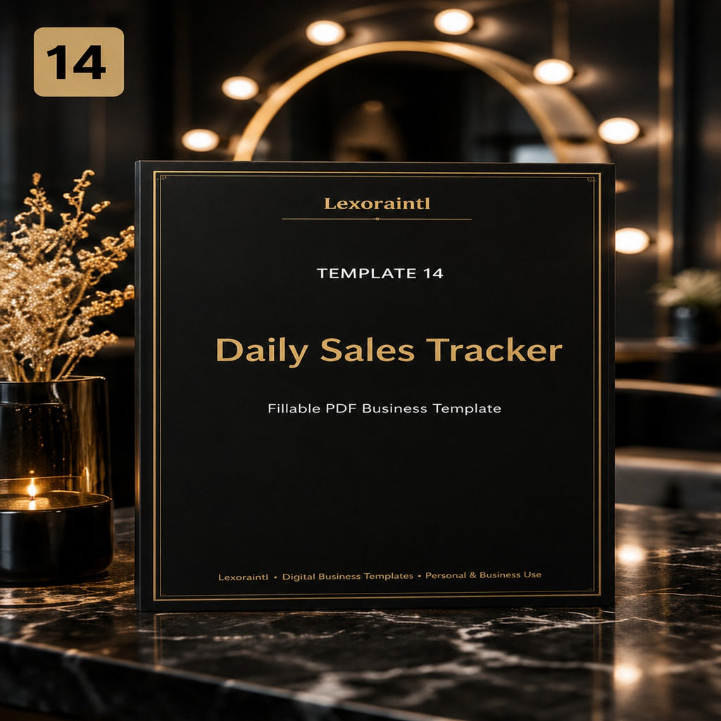 Daily Sales Tracker – Fillable PDF + Excel | Lexoraintl Salon Business Template