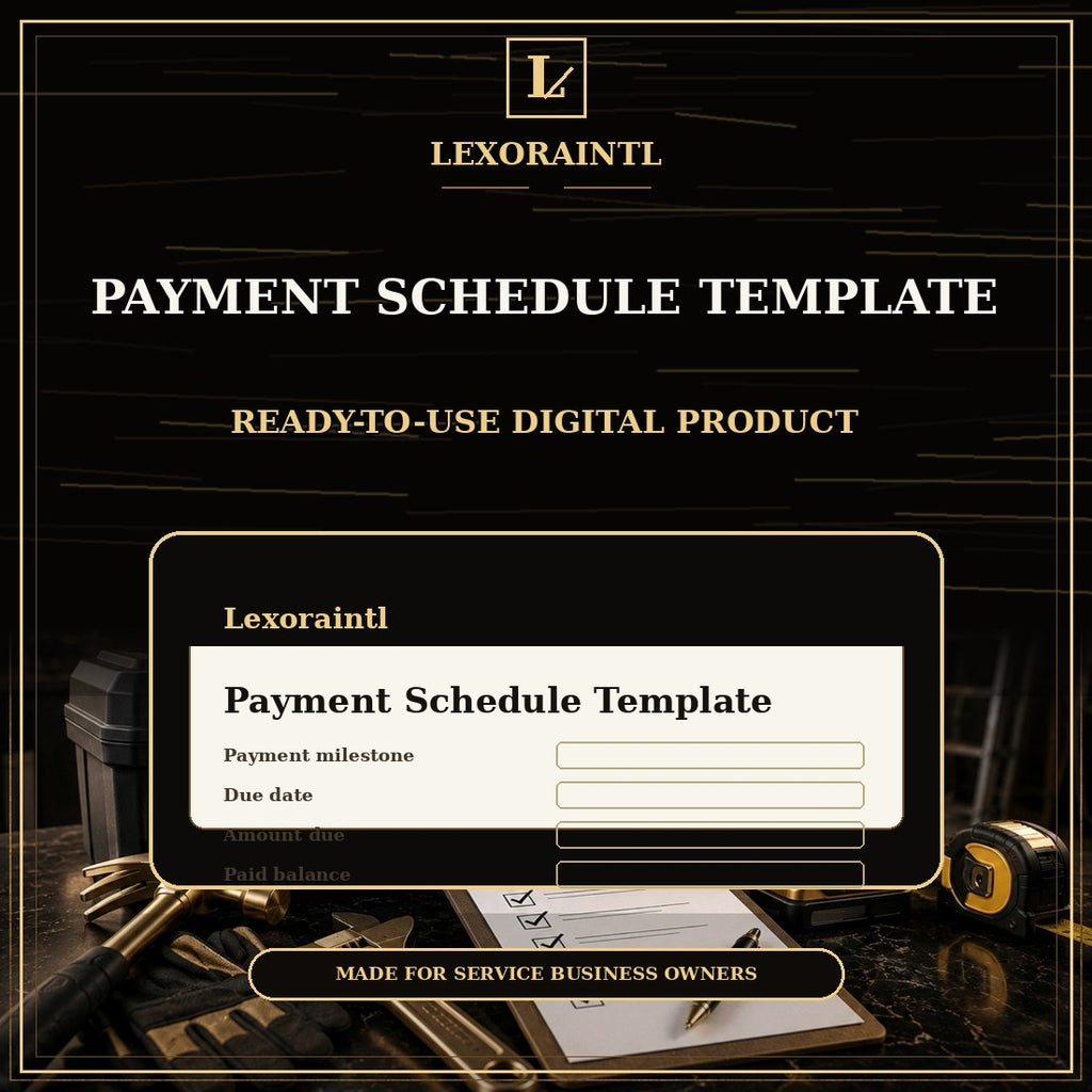 Handyman Payment Schedule Template — Fillable PDF