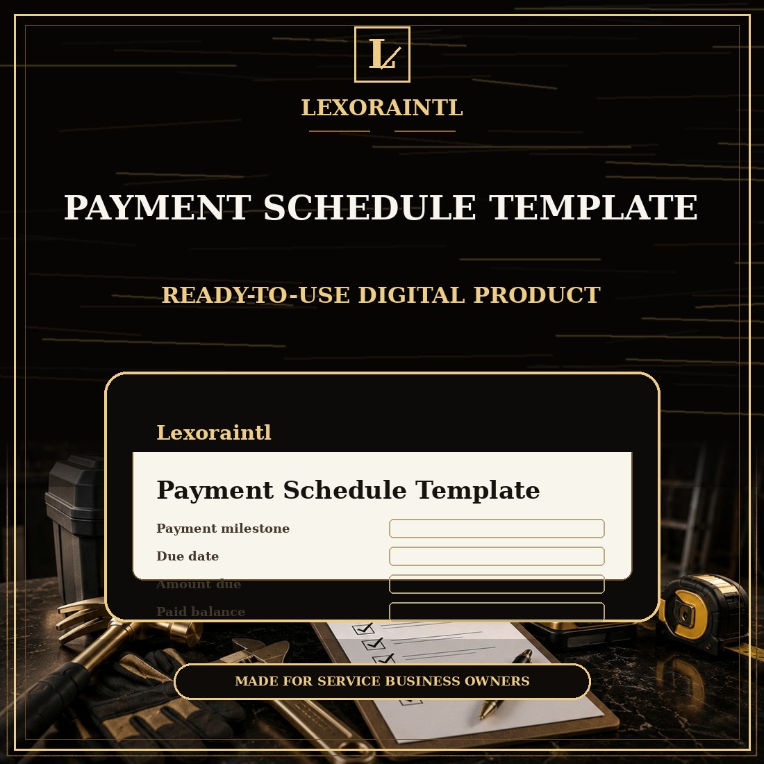 Handyman Payment Schedule Template — Fillable PDF