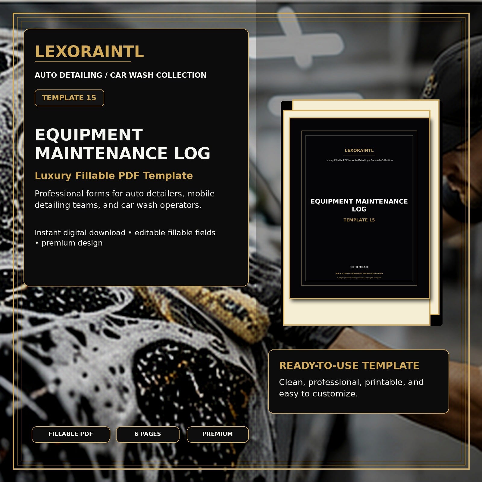 Equipment Maintenance Log Template – Fillable PDF