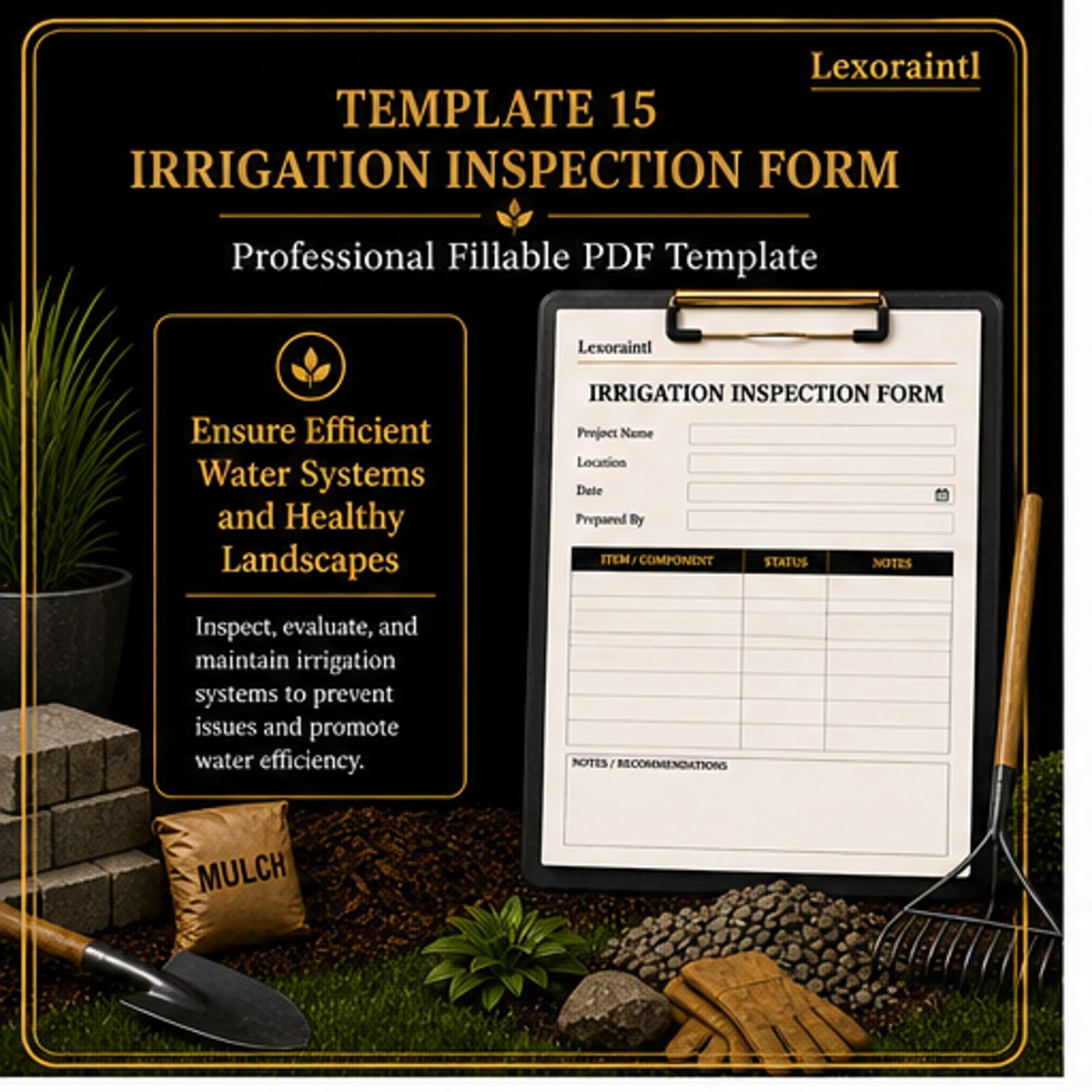 Irrigation Inspection Form Template – Fillable PDF