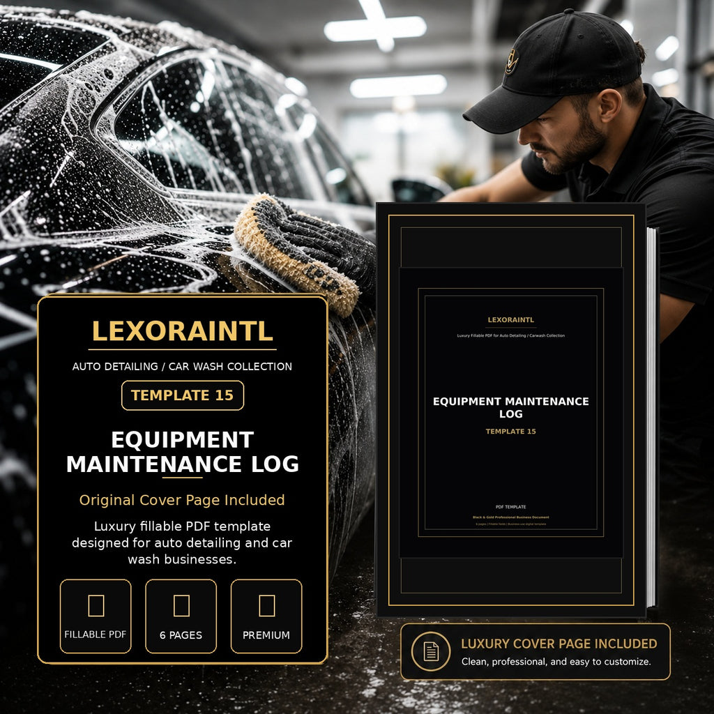 Equipment Maintenance Log Template – Fillable PDF
