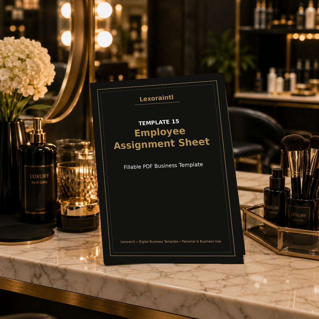 Employee Assignment Sheet – Fillable PDF + Excel | Lexoraintl Salon Business Template