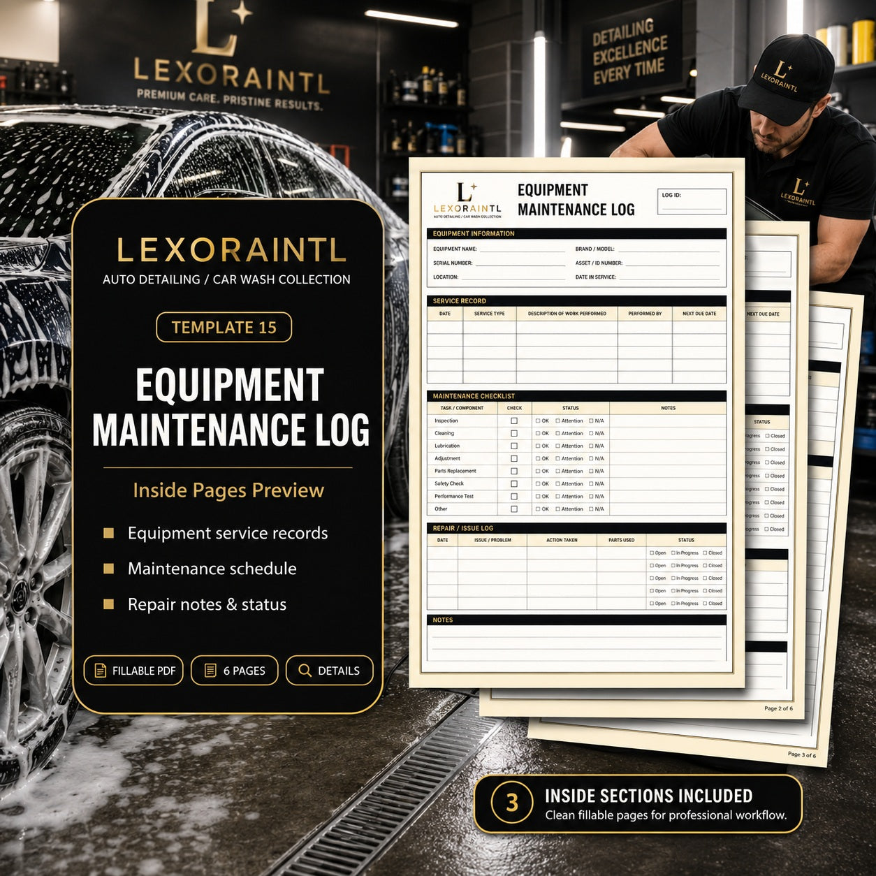 Equipment Maintenance Log Template – Fillable PDF