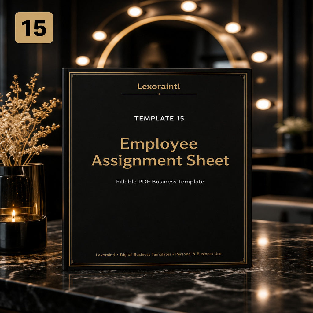 Employee Assignment Sheet – Fillable PDF + Excel | Lexoraintl Salon Business Template