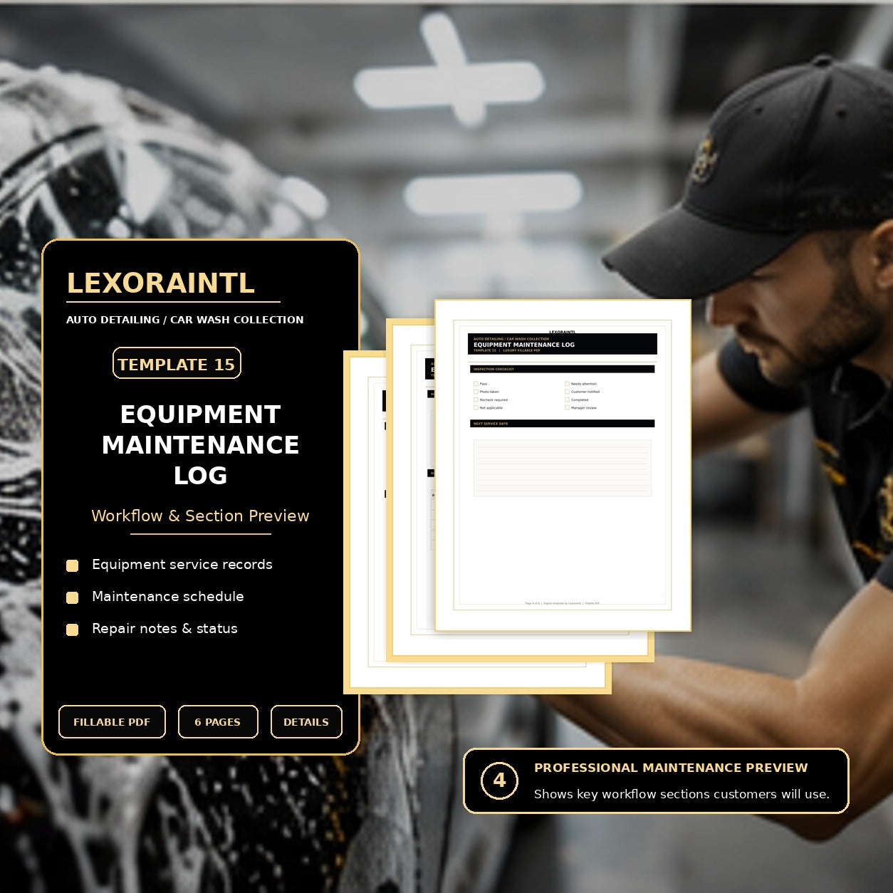Equipment Maintenance Log Template – Fillable PDF