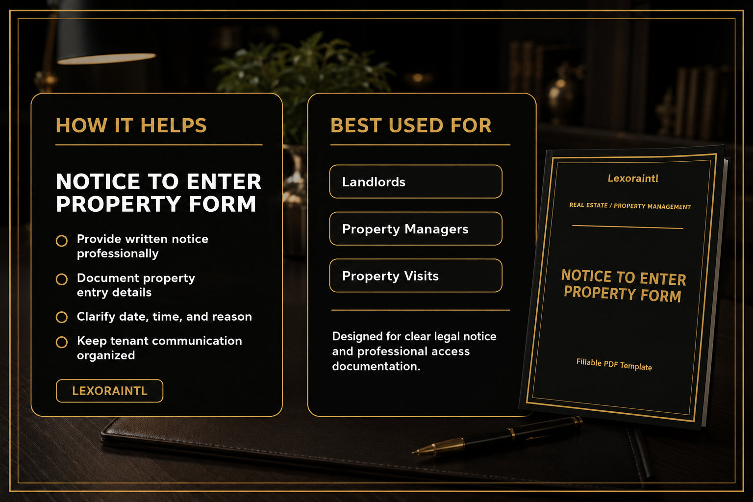Notice to Enter Property Form Template | Fillable PDF for Landlords & Property Managers