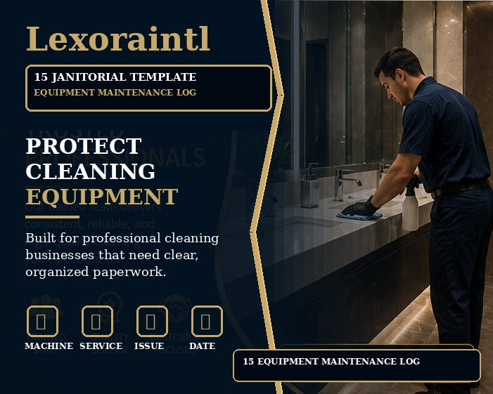 Equipment Maintenance Log | Fillable PDF Cleaning Business Template