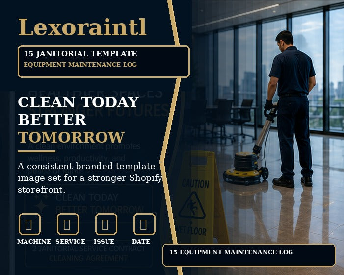 Equipment Maintenance Log | Fillable PDF Cleaning Business Template