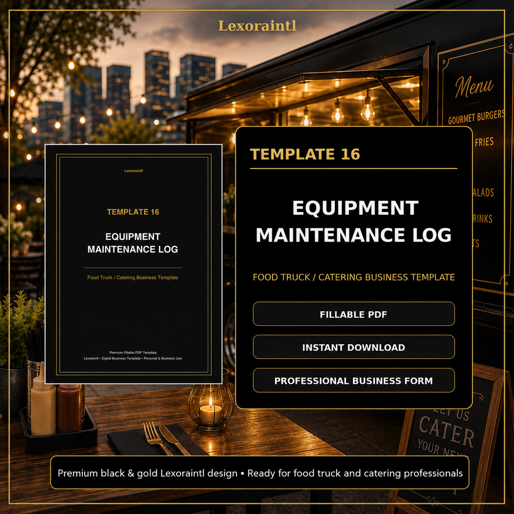 Equipment Maintenance Log Template — Fillable PDF + Excel