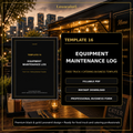 Equipment Maintenance Log Template — Fillable PDF + Excel