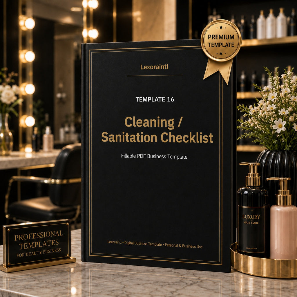 Cleaning / Sanitation Checklist – Fillable PDF | Lexoraintl Salon Business Template