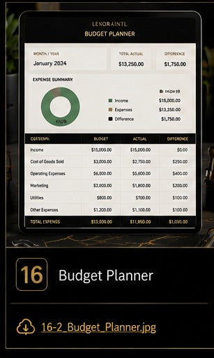 Budget Planner Template | Fillable Small Business Finance PDF