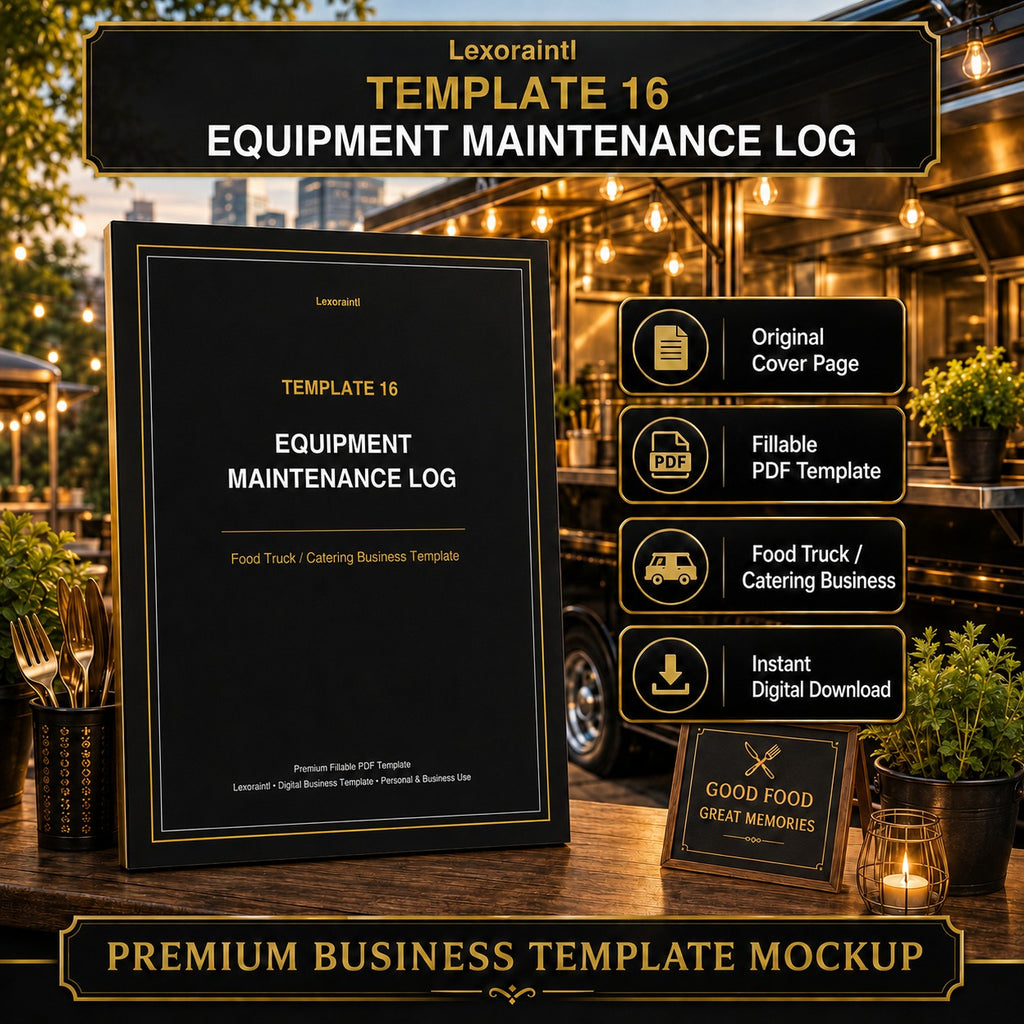 Equipment Maintenance Log Template — Fillable PDF + Excel
