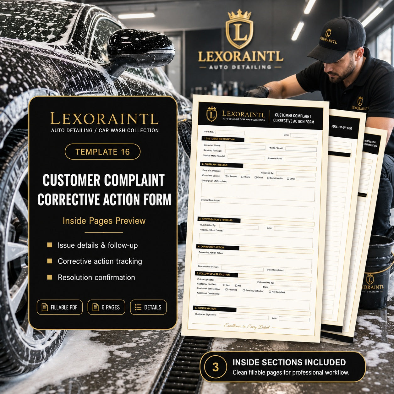 Customer Complaint / Corrective Action Form Template – Fillable PDF