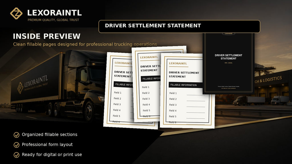 Driver Settlement Statement Template | Fillable PDF | Lexoraintl