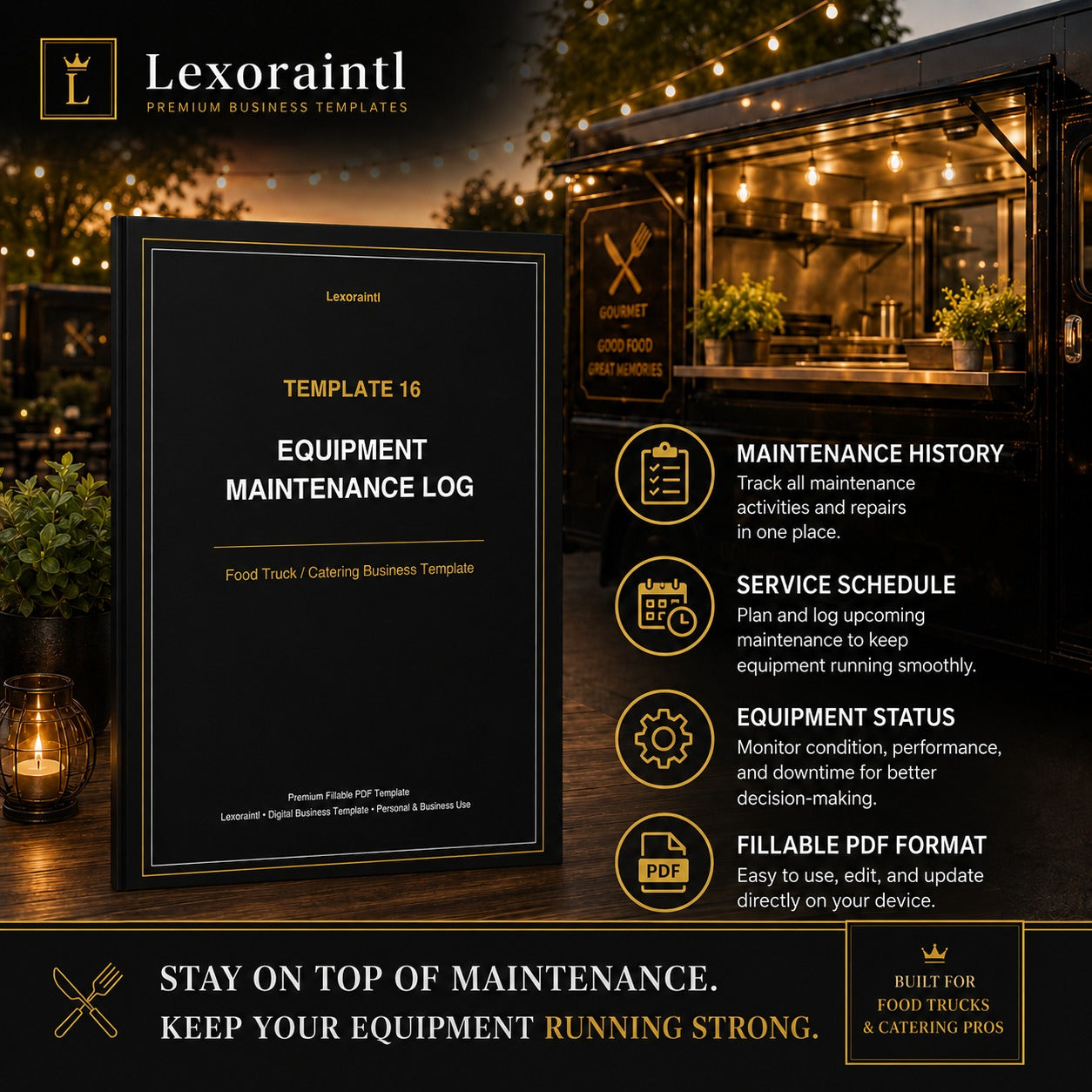 Equipment Maintenance Log Template — Fillable PDF + Excel