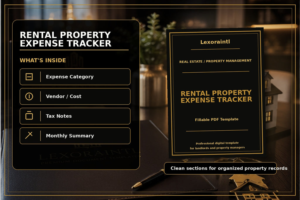 Rental Property Expense Tracker Template | Fillable PDF + Excel for Landlords, Airbnb & Property Managers