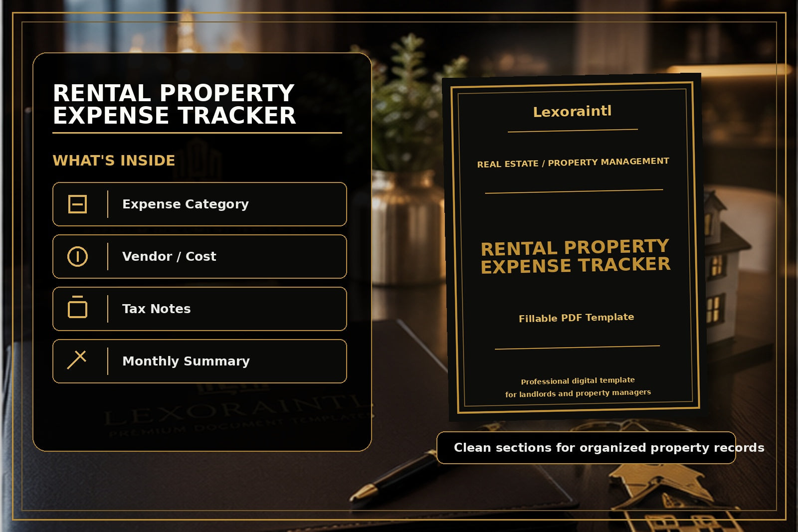 Rental Property Expense Tracker Template | Fillable PDF + Excel for Landlords, Airbnb & Property Managers