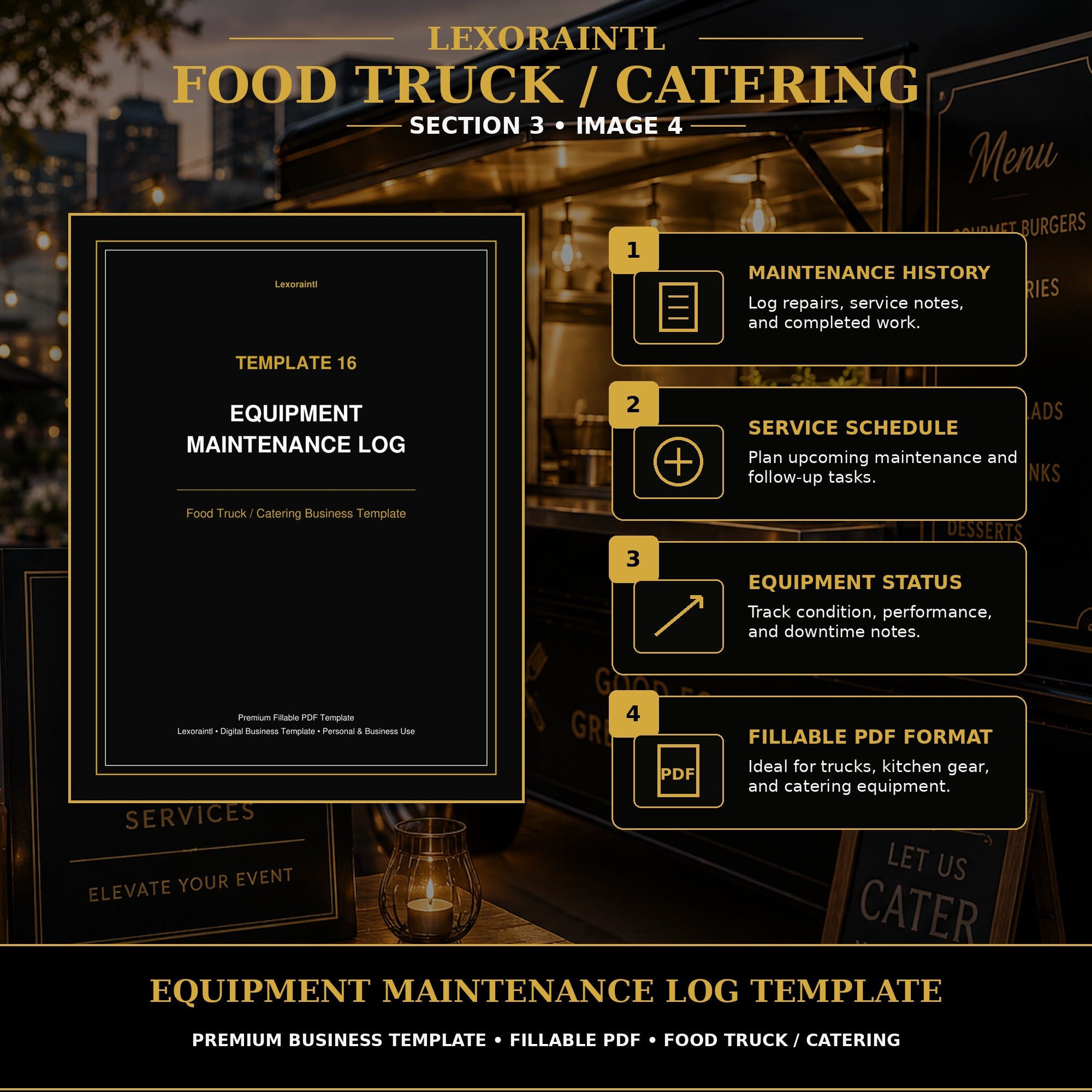 Equipment Maintenance Log Template — Fillable PDF + Excel
