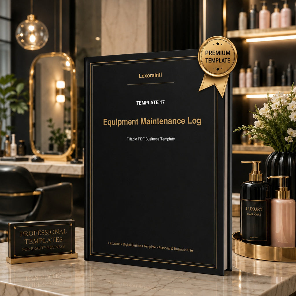 Equipment Maintenance Log – Fillable PDF + Excel | Lexoraintl Salon Business Template