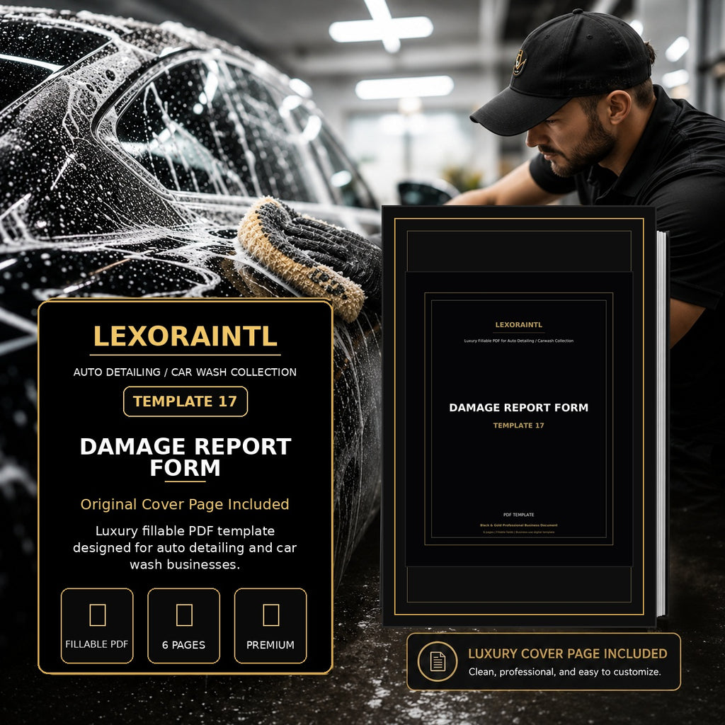 Auto Detailing Damage Report Form Template – Fillable PDF