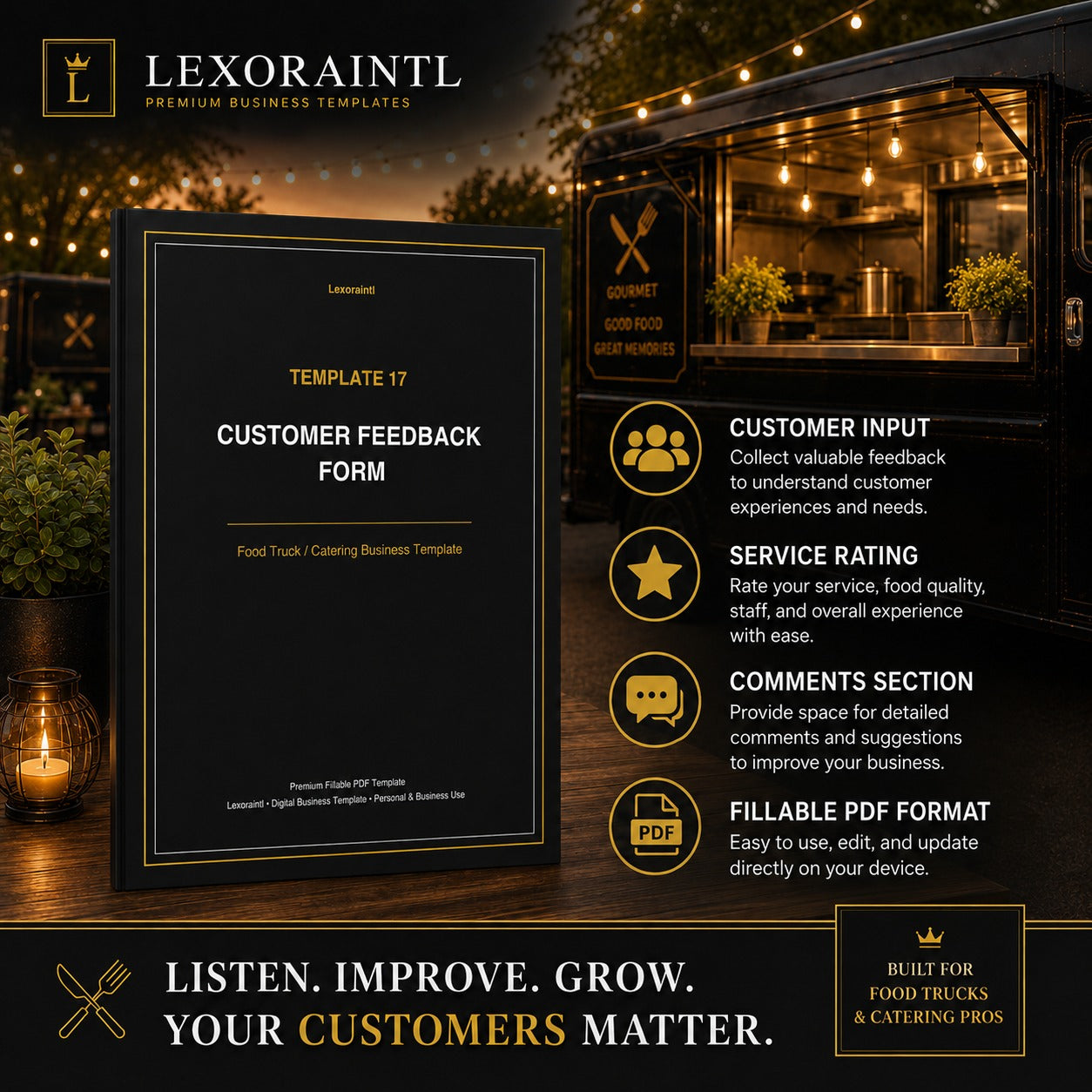 Customer Feedback Form Template — Fillable PDF