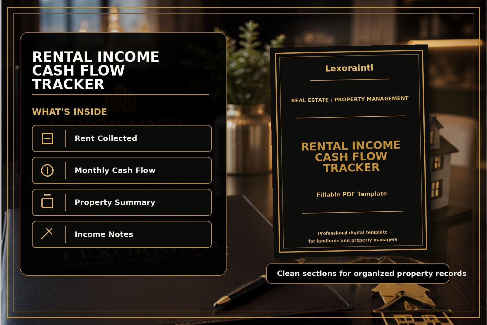 Rental Income & Cash Flow Tracker Template | Fillable PDF + Excel for Landlords, Airbnb & Property Managers
