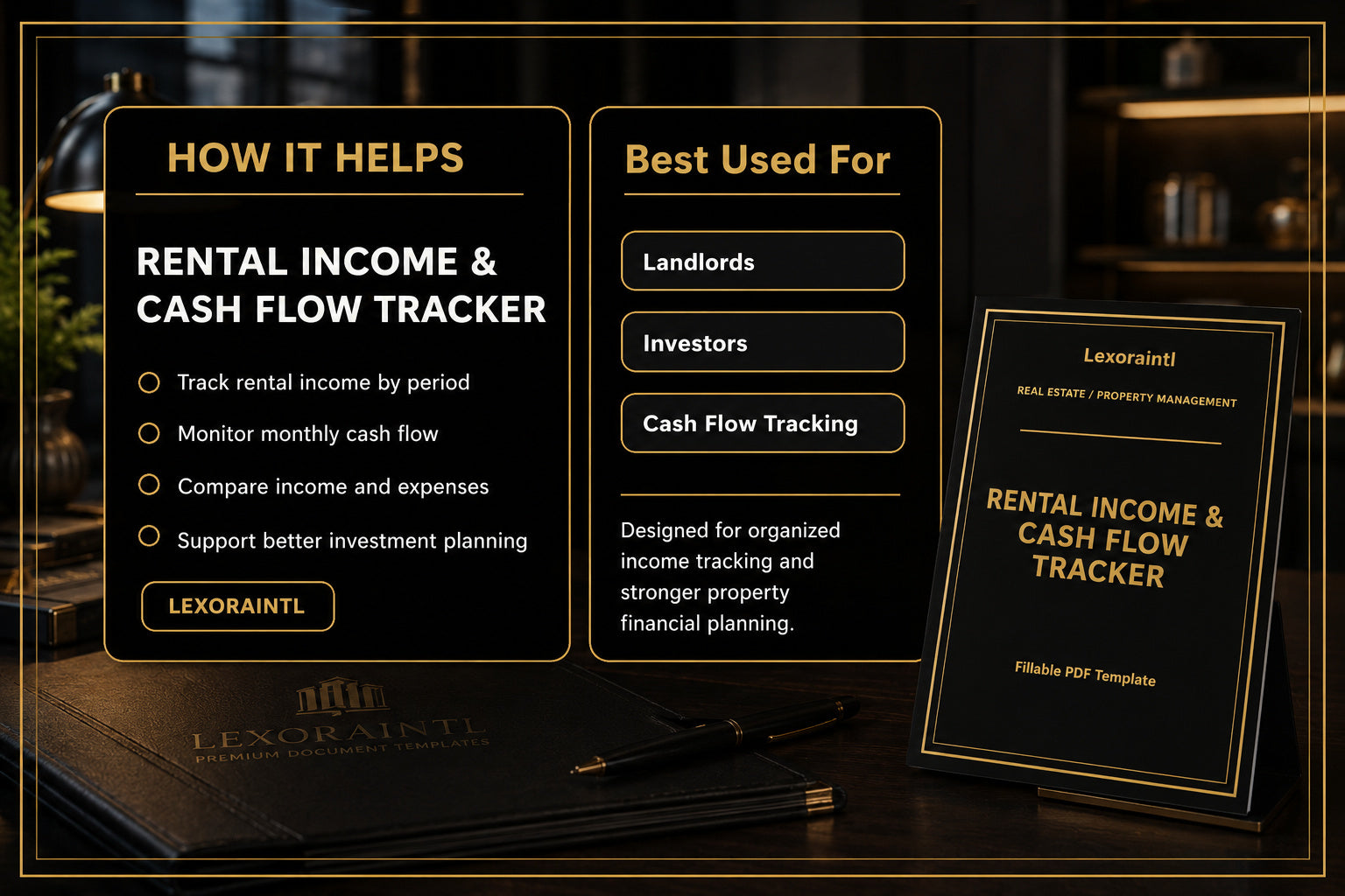 Rental Income & Cash Flow Tracker Template | Fillable PDF + Excel for Landlords, Airbnb & Property Managers