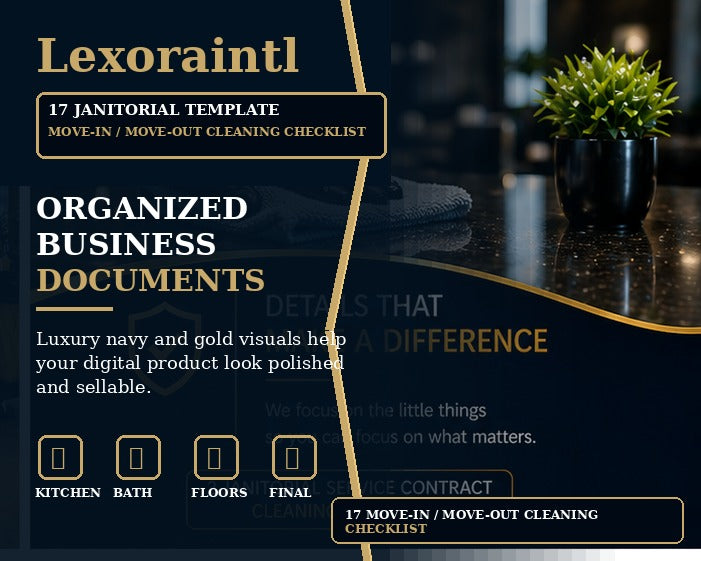 Move-In / Move-Out Cleaning Checklist | Fillable PDF Cleaning Business Template