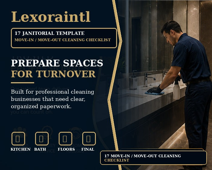 Move-In / Move-Out Cleaning Checklist | Fillable PDF Cleaning Business Template