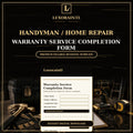 Handyman Warranty / Service Completion Form Template — Fillable PDF